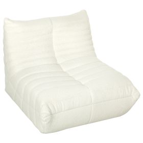 Bean Bag Chair For Adults, Giant Fireside Chair, Bean Bag Sofa With High Density Foam For Living Room, Cream White
