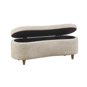 Boucle Flip Top Storage Bench Taupe