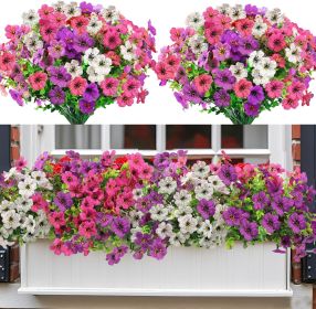 Nepfaivy Artificial Outdoor Flowers UV-Resistant - Realistic Artificial Flowers For Outdoors, Fade Resistant Fake Flowers For Outside, Plastic Fa (Option: W13696012)