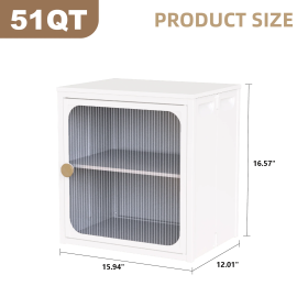 Single Sturdy  Convenient Fordable Cabinet, Durable Steel-Wood Combo With Anti-Slip Design  Quick Fold  Install, Easy To DIY Storage Container Wi (Color: White)