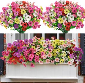 Nepfaivy Artificial Outdoor Flowers UV-Resistant - Realistic Artificial Flowers For Outdoors, Fade Resistant Fake Flowers For Outside, Plastic Fa (Option: W13696014)