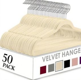 Velvet Hanger 50pack (Color: Beige)